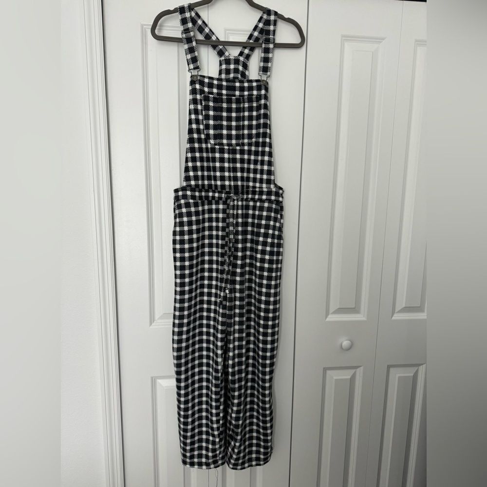 Black and White Checkered Women's Jumpsuit